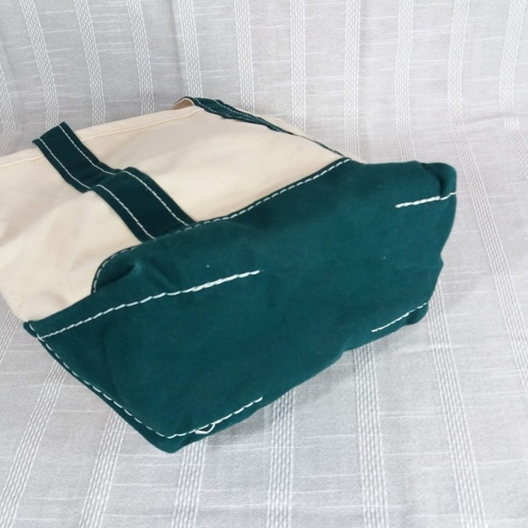 LL Bean Boat and Tote Small Dark Green Bag Purse - Picture 3 of 3